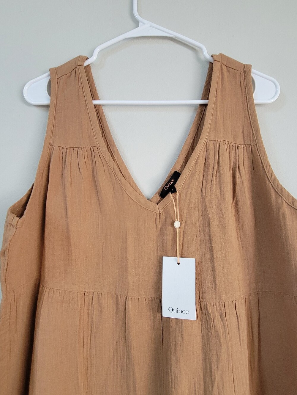 NWT Quince Gauze Tiered Maxi Dress Women Size L Relaxed Capsule Boho Hippie - Picture 6 of 8